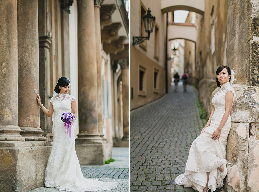 svatební fotografie nevěsty v Praze