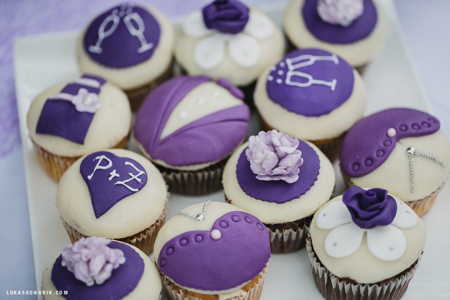 svatební cup cakes inspirace