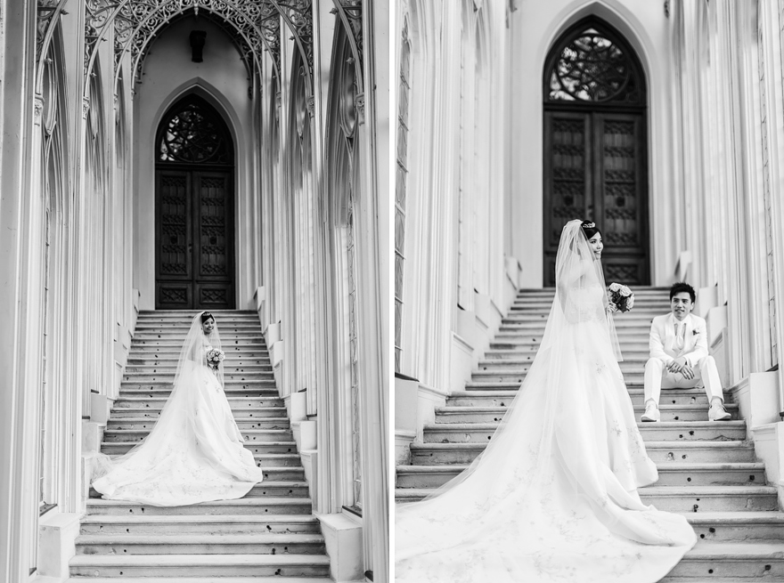 svatební fotografie nevěsty a ženicha na zámku Hluboká nad Vltavou