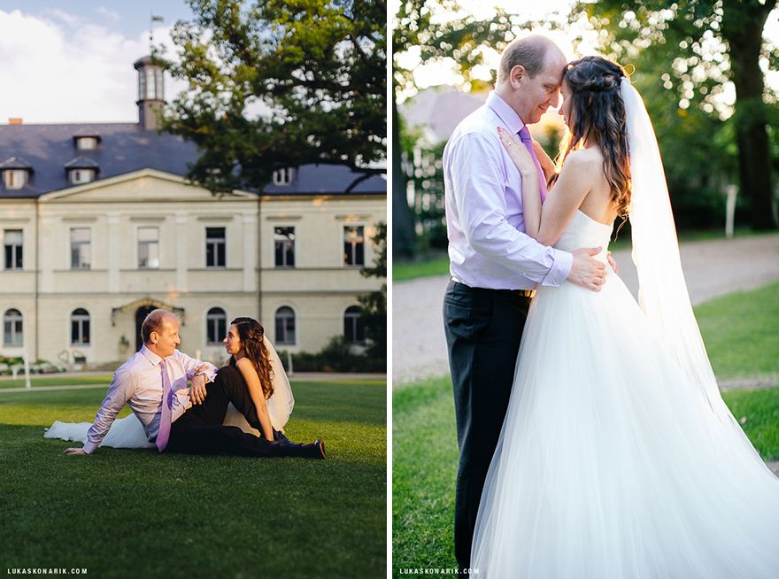 portrétní svatební fotografie v parku